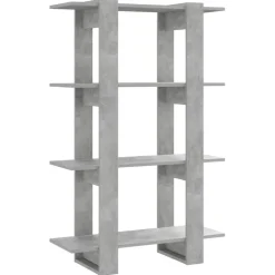 Kirjahylly/tilanjakaja 80x30x123,5 cm betoninharmaa