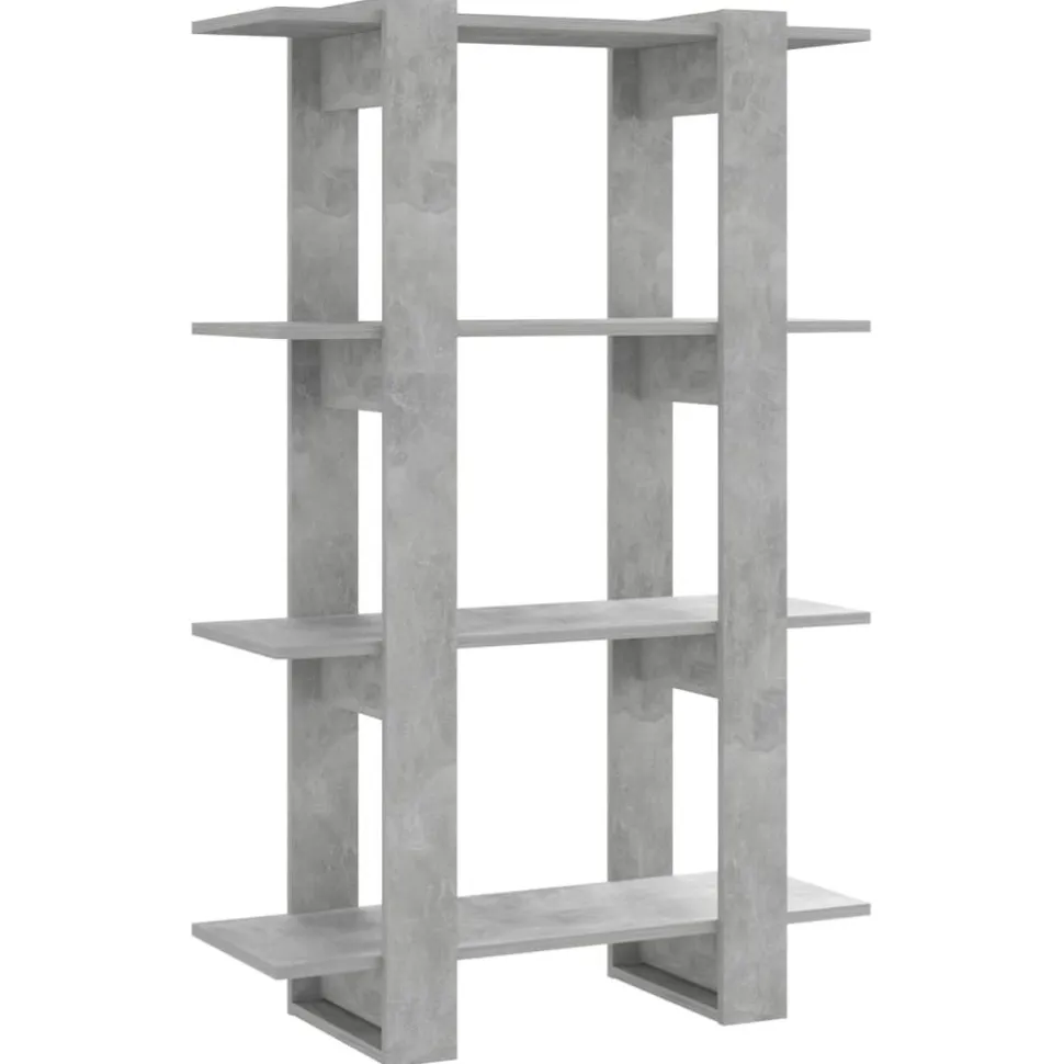 Kirjahylly/tilanjakaja 80x30x123,5 cm betoninharmaa