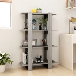 Kirjahylly/tilanjakaja 80x30x123,5 cm betoninharmaa