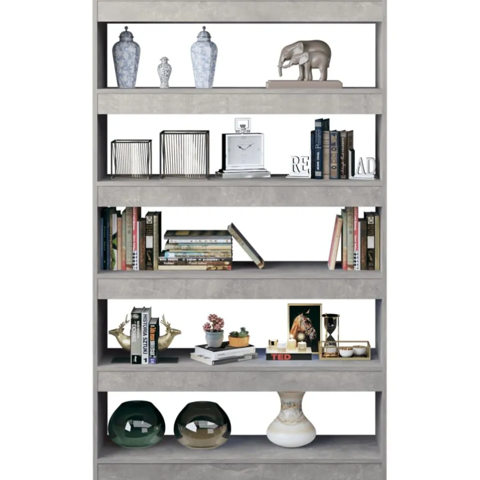 Kirjahylly/tilanjakaja 100x30x166 cm betoninharmaa