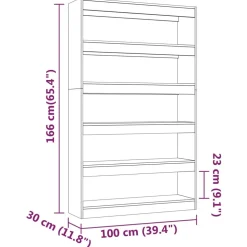 Kirjahylly/tilanjakaja 100x30x166 cm betoninharmaa