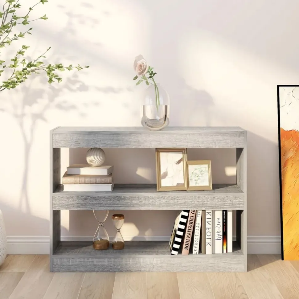 Kirjahylly/tilanjakaja 100x30x72 cm betoninharmaa
