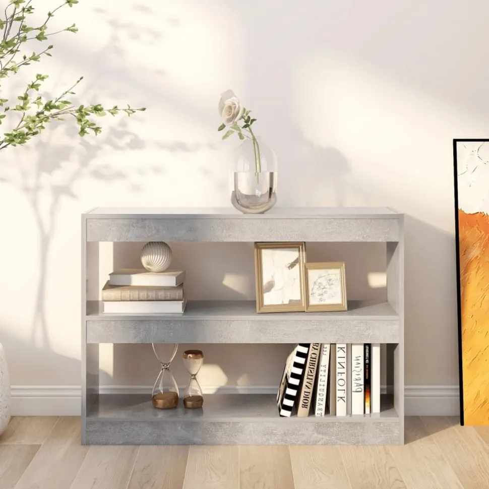 Kirjahylly/tilanjakaja 100x30x72 cm betoninharmaa