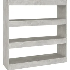 Kirjahylly/tilanjakaja 100x30x103 cm betoninharmaa