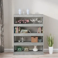 Kirjahylly/tilanjakaja 100x30x135 cm betoninharmaa