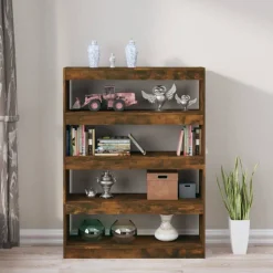Kirjahylly/tilanjakaja 100x30x135 cm betoninharmaa