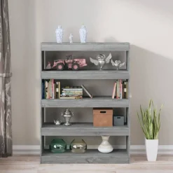 Kirjahylly/tilanjakaja 100x30x135 cm betoninharmaa
