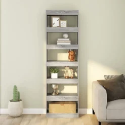 Kirjahylly/tilanjakaja 60x30x198 cm harmaa