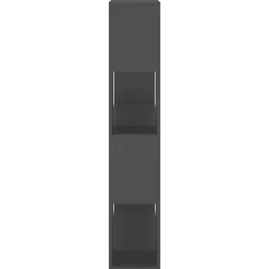 Kirjahylly/tilanjakaja 100x24x124 cm korkeakiilto harmaa