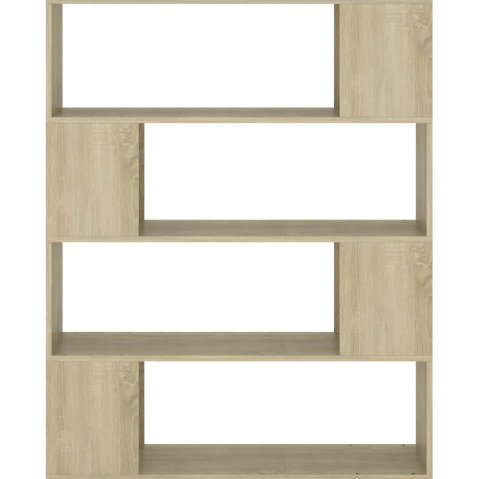 Kirjahylly/tilanjakaja 100x24x124 cm korkeakiilto harmaa