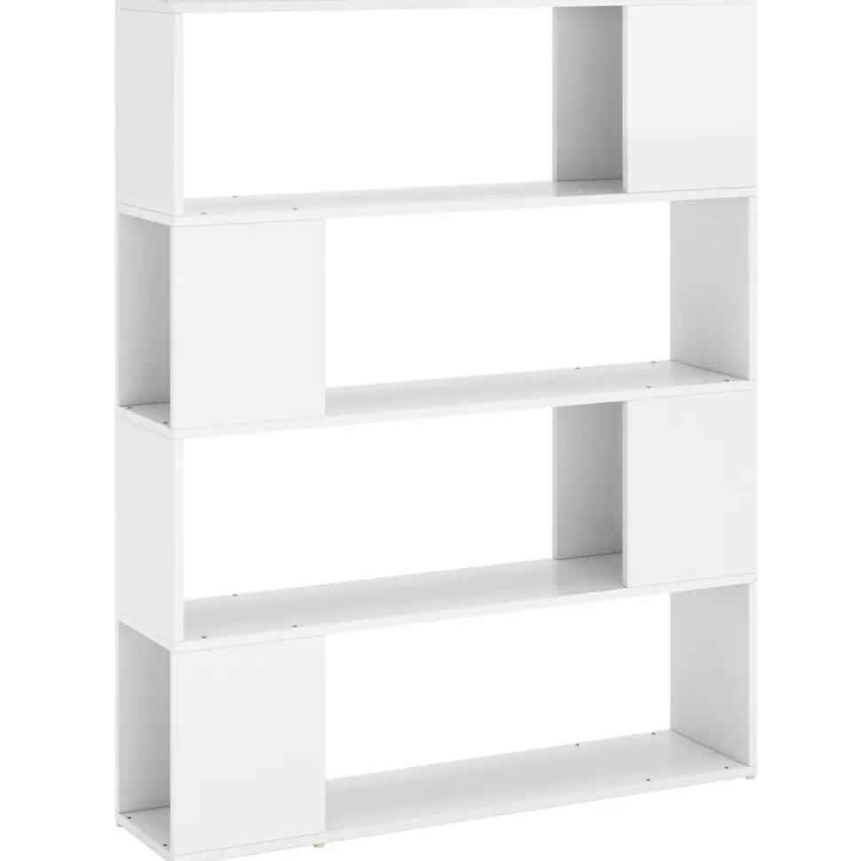 Kirjahylly/tilanjakaja 100x24x124 cm korkeakiilto harmaa