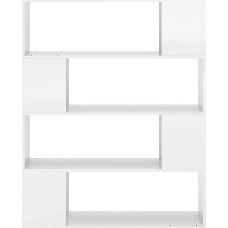 Kirjahylly/tilanjakaja 100x24x124 cm korkeakiilto harmaa