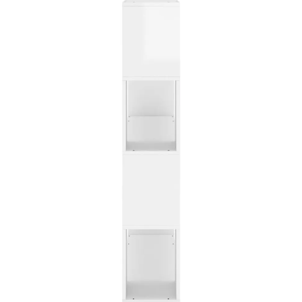 Kirjahylly/tilanjakaja 100x24x124 cm korkeakiilto harmaa