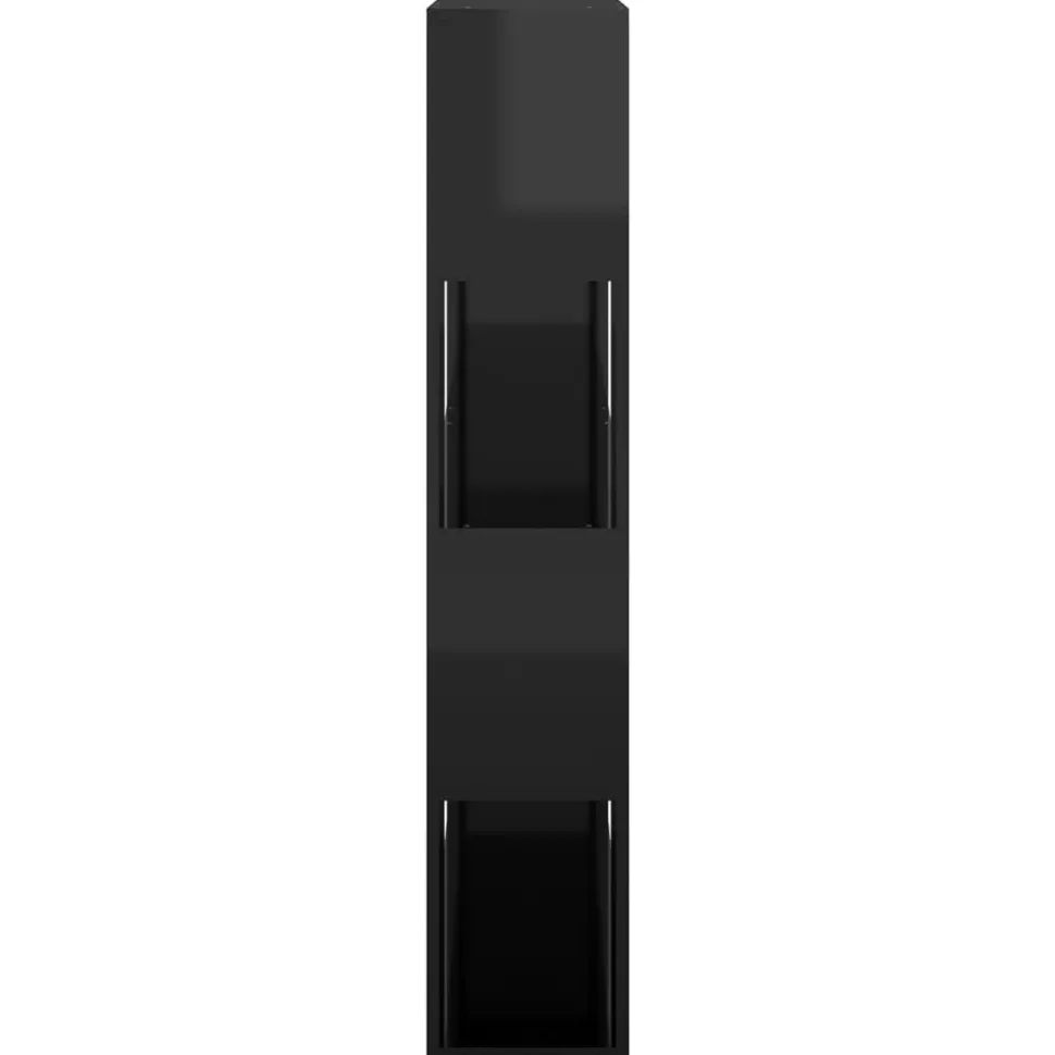 Kirjahylly/tilanjakaja 100x24x124 cm korkeakiilto harmaa