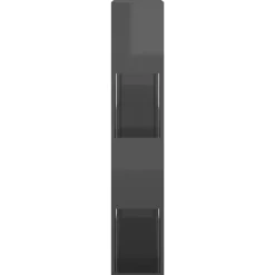 Kirjahylly/tilanjakaja 100x24x124 cm korkeakiilto harmaa
