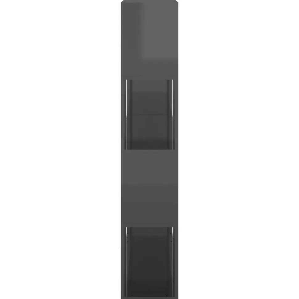 Kirjahylly/tilanjakaja 100x24x124 cm korkeakiilto harmaa