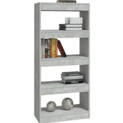 Kirjahylly/tilanjakaja 60x30x135 cm korkeakiilto valkoinen