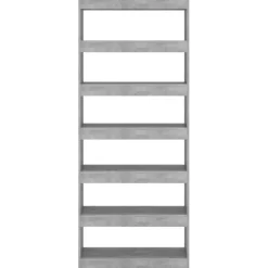 Kirjahylly/tilanjakaja 80x30x198 cm lastulevy betoninharmaa