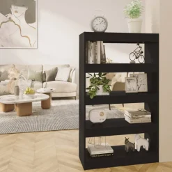 Kirjahylly/tilanjakaja 80x30x135 cm lastulevy betoninharmaa