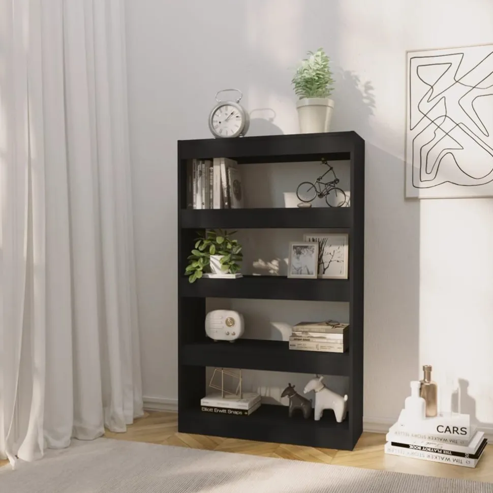 Kirjahylly/tilanjakaja 80x30x135 cm lastulevy betoninharmaa