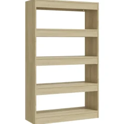 Kirjahylly/tilanjakaja 80x30x135 cm lastulevy betoninharmaa