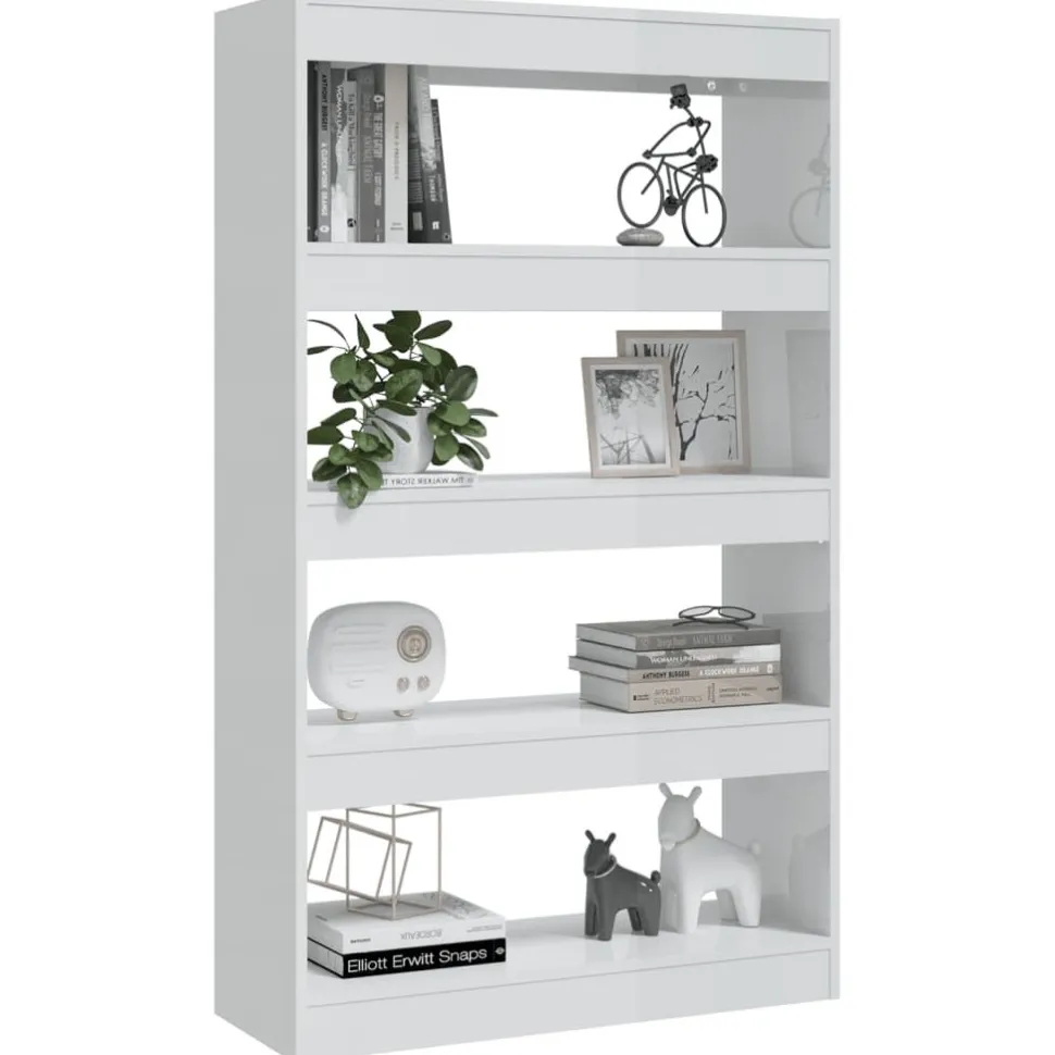 Kirjahylly/tilanjakaja 80x30x135 cm lastulevy betoninharmaa