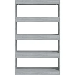 Kirjahylly/tilanjakaja 80x30x135 cm lastulevy betoninharmaa