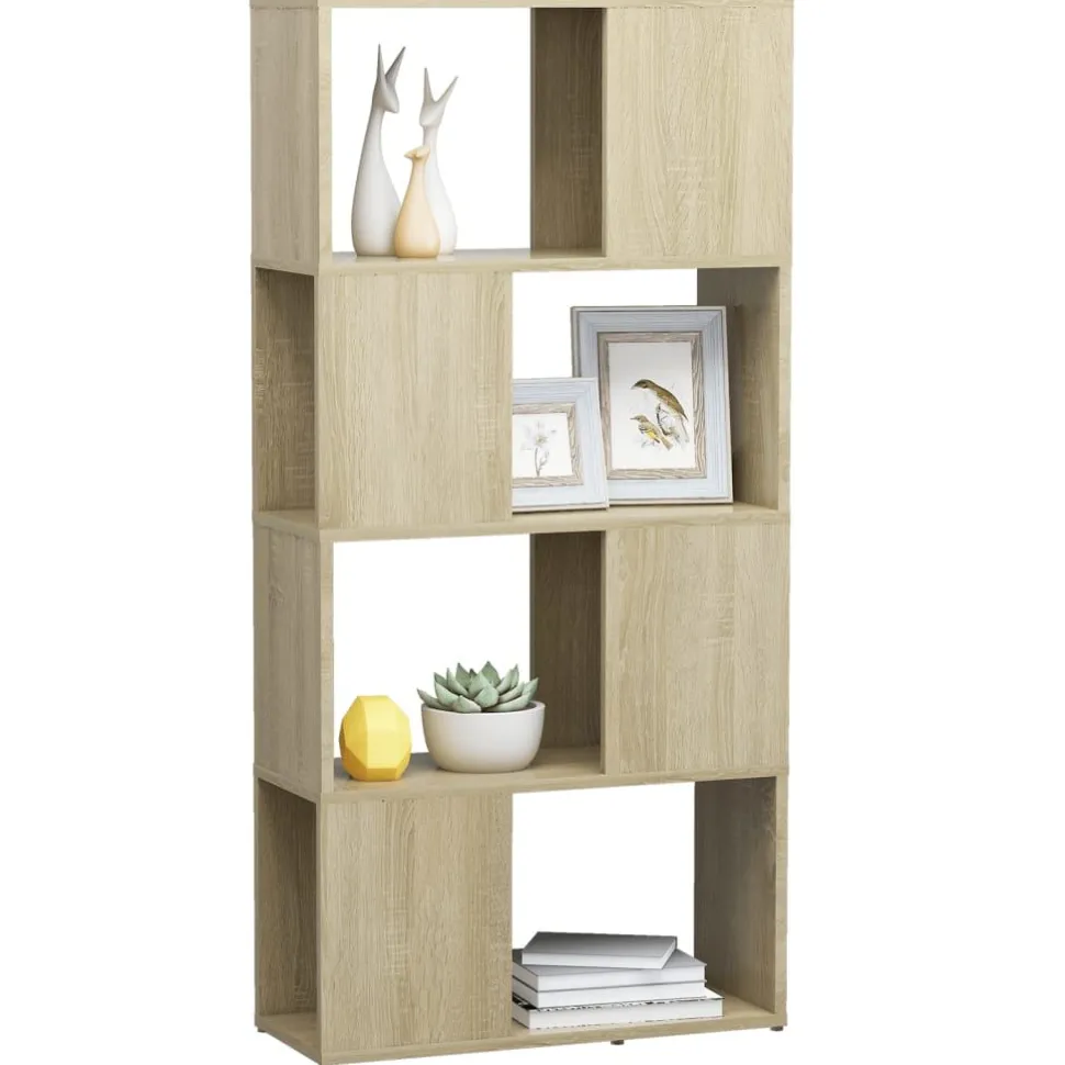 Kirjahylly/tilanjakaja 60x24x124,5 cm lastulevy tammi