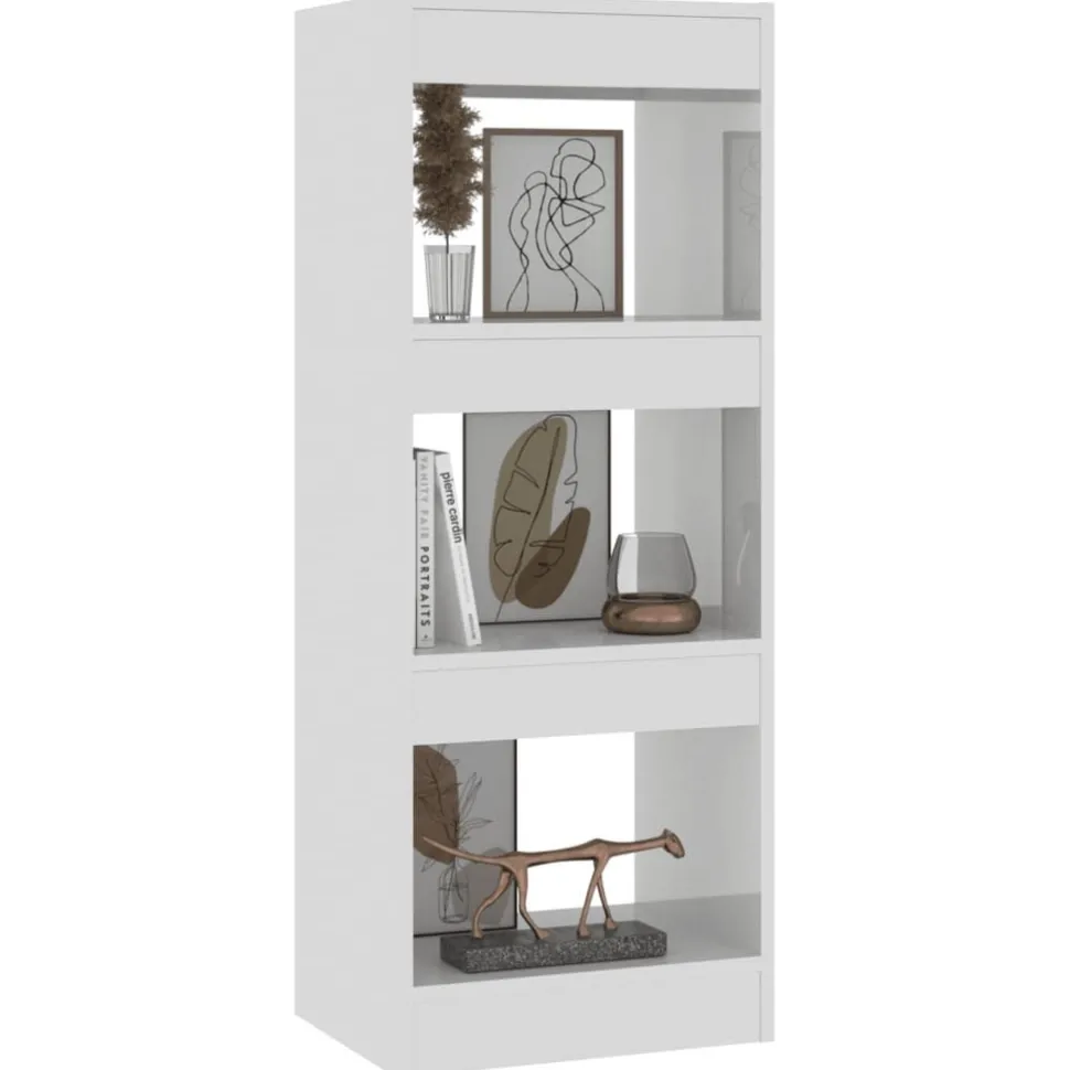 Kirjahylly/tilanjakaja 1 40x30x103 cm lastulevy valkoinen