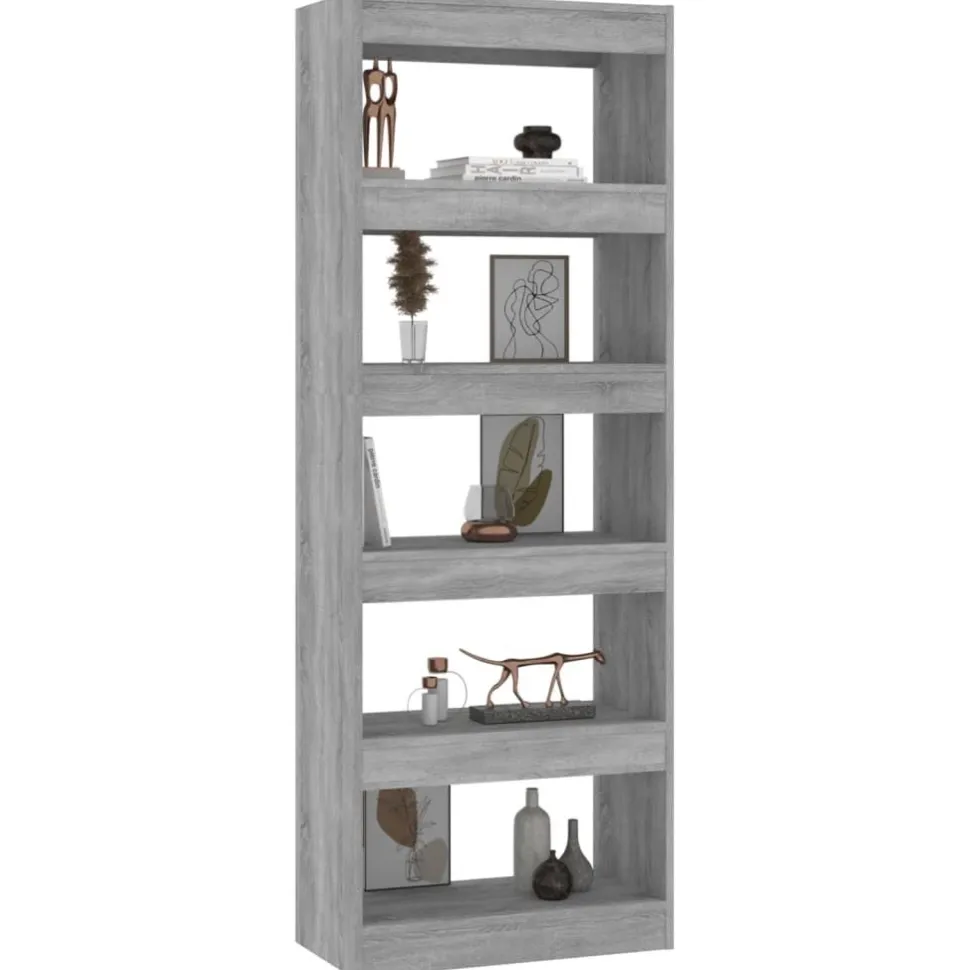 Kirjahylly/tilanjakaja 60x30x166 cm lastulevy valkoinen