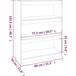Kirjahylly/tilanjakaja 80x30x71,5-199,5cm, mänty, erikokoja ja värejä