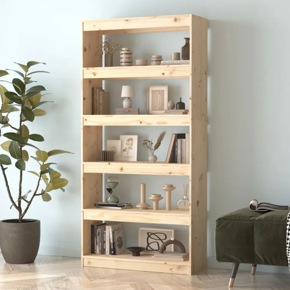 Kirjahylly/tilanjakaja 80x30x71,5-199,5cm, mänty, erikokoja ja värejä
