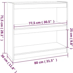Kirjahylly/tilanjakaja 80x30x71,5-199,5cm, mänty, erikokoja ja värejä