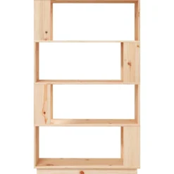 Kirjahylly/tilanjakaja 80x25x132 cm mänty harmaa