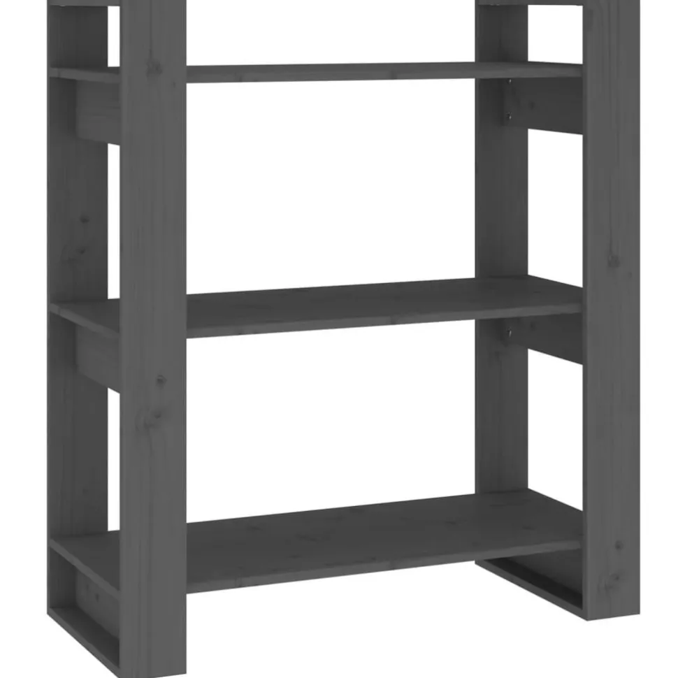 Kirjahylly/tilanjakaja 80x35x91 cm mänty harmaa