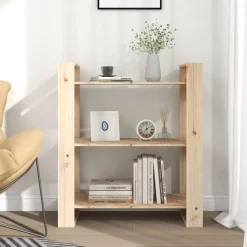 Kirjahylly/tilanjakaja 80x35x91 cm mänty harmaa