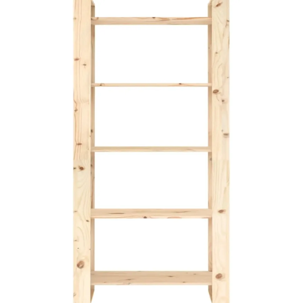Kirjahylly/tilanjakaja 80x35x160 cm mänty harmaa