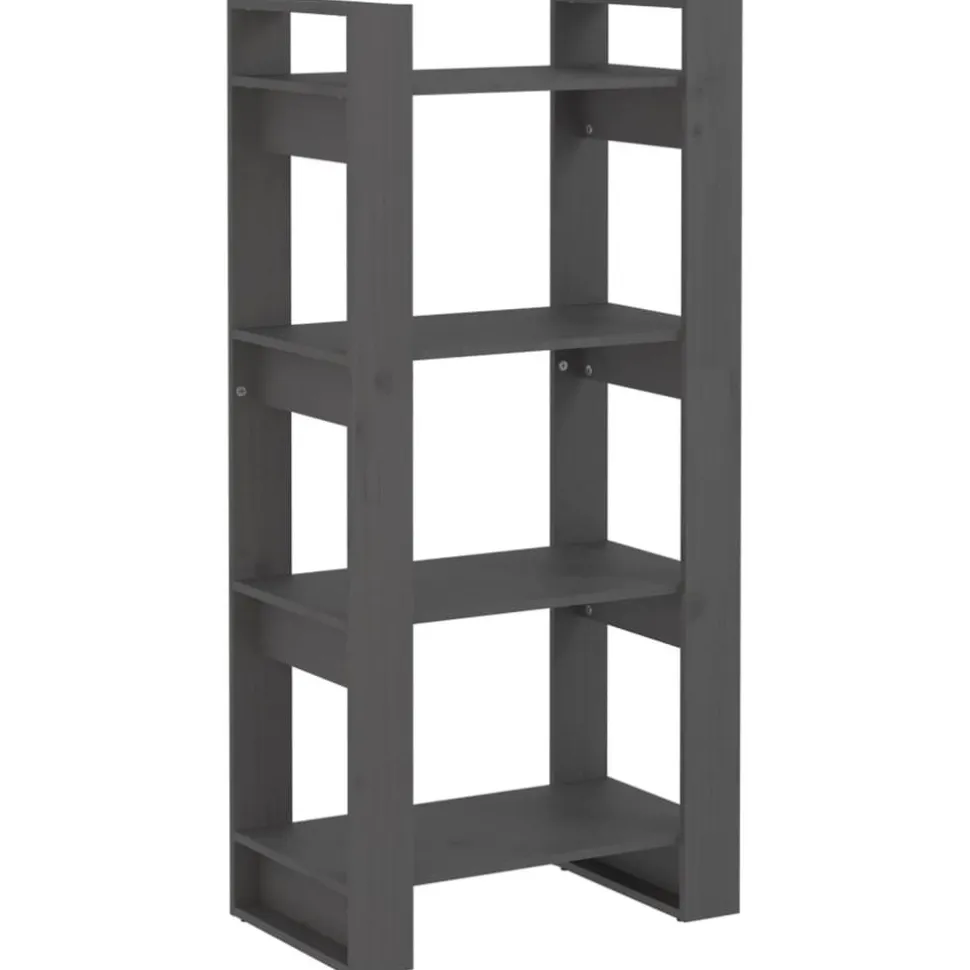 Kirjahylly/tilanjakaja 60x35x125 cm mänty harmaa