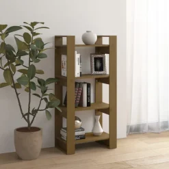 Kirjahylly/tilanjakaja 60x35x125 cm mänty harmaa