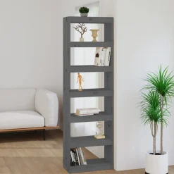 Kirjahylly/tilanjakaja 60x30x71,5 cm mänty harmaa