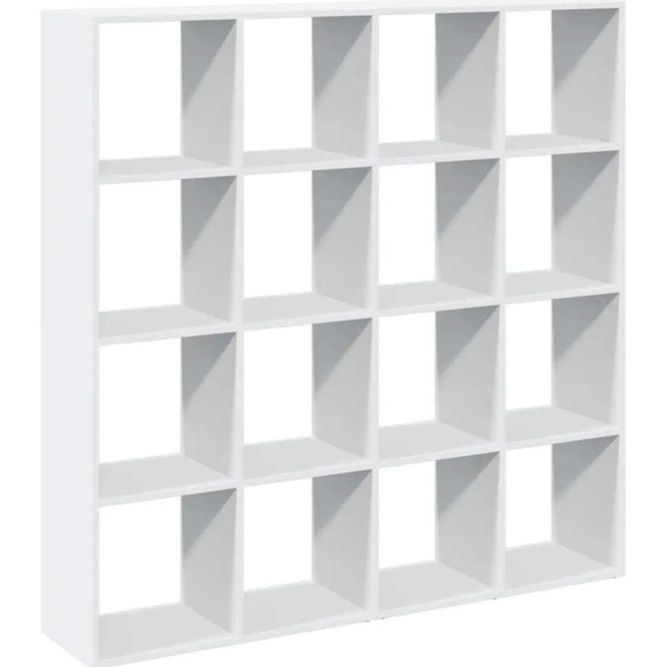 Kirjahylly valkoinen 137,5x29x137,5 cm lastulevy (10289)