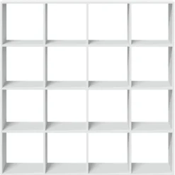 Kirjahylly valkoinen 137,5x29x137,5 cm lastulevy (10289)