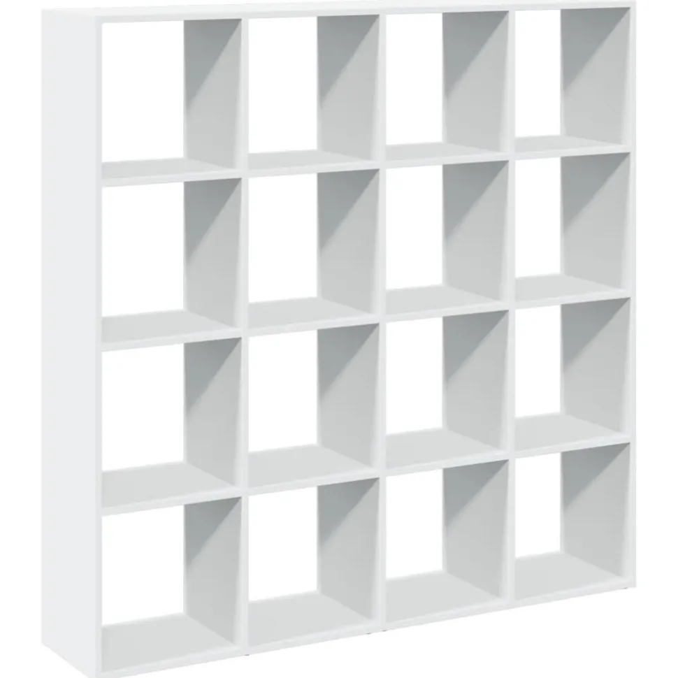 Kirjahylly valkoinen 137,5x29x137,5 cm lastulevy (10289)