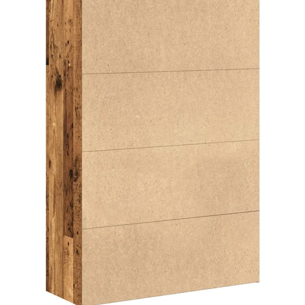 Kirjahylly vanha puu 80x30x114 cm tekninen puu (57938)