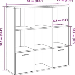 Kirjahylly vanha puu 98x29x97,5 cm tekninen puu (55966)