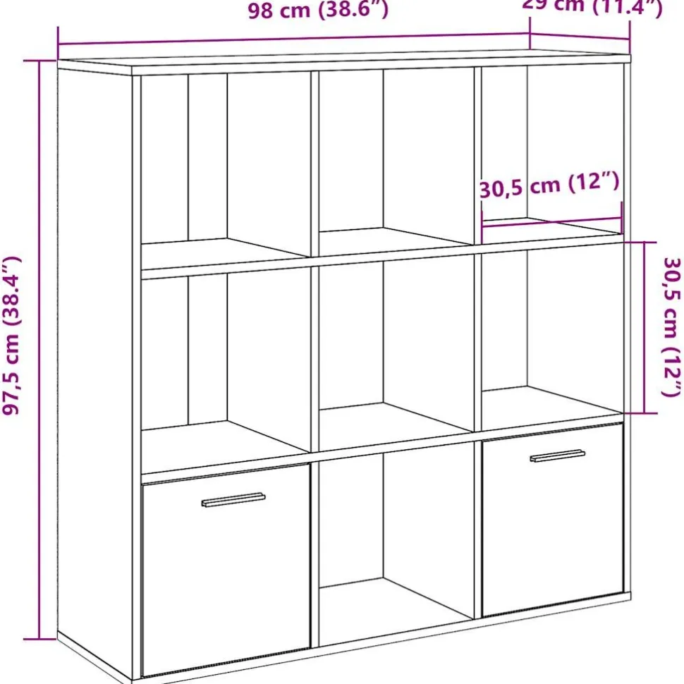 Kirjahylly vanha puu 98x29x97,5 cm tekninen puu (55966)