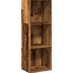 Kirjahylly vanha puu 40x30x114 cm tekninen puu (57874)