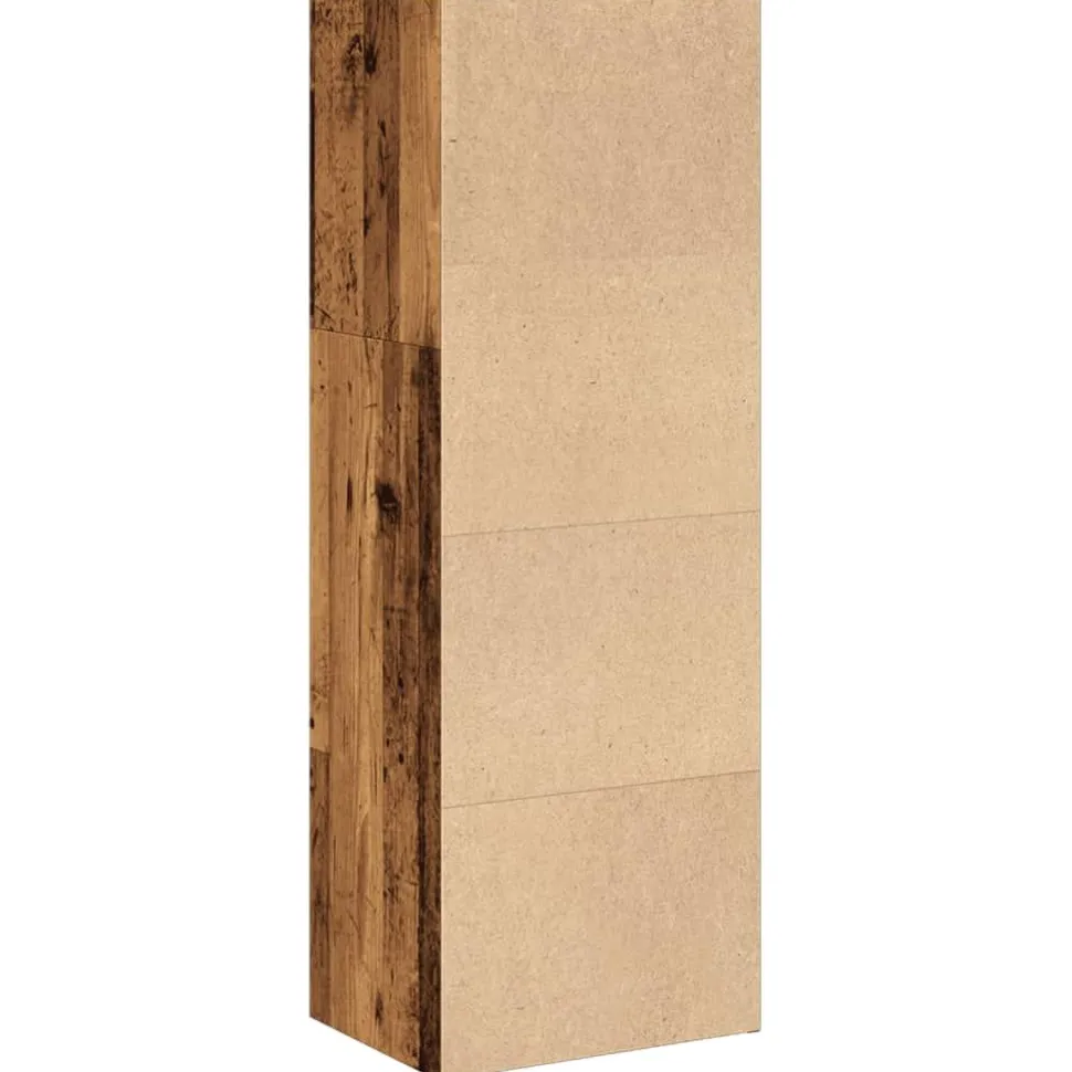 Kirjahylly vanha puu 40x30x114 cm tekninen puu (57874)