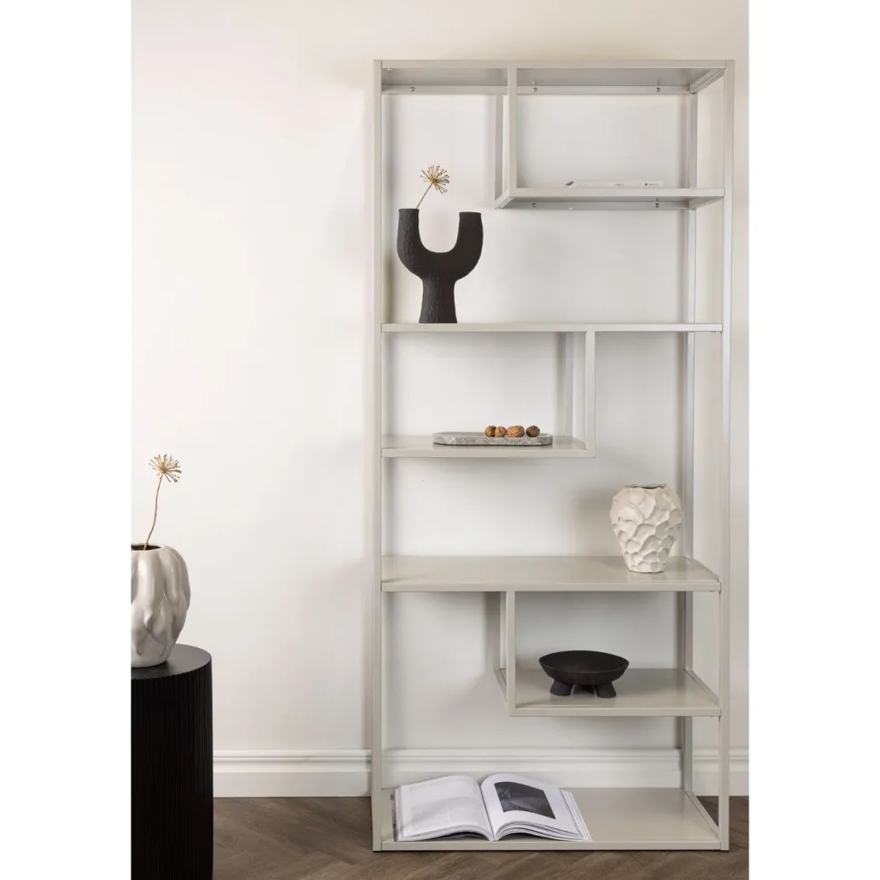 Kirjahylly Venture Home Staal korkeareunainen beige