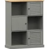 Kirjahylly VIGO harmaa 90x35x114,5 cm täysi mänty (53183)